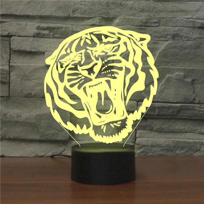 Wenhis Тигр 3D огни красочный сенсорный светодиодный стереоскопический декоративный окружающий Настольный светильник