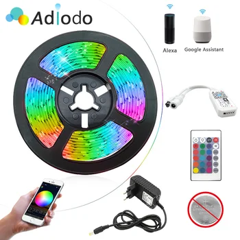 

Wifi LED Strip Light RGB 5050 SMD 2835 led light strip RGB 5M 10M 15M Tape Diode DC12V Adapter for Halloween Christmas Festival