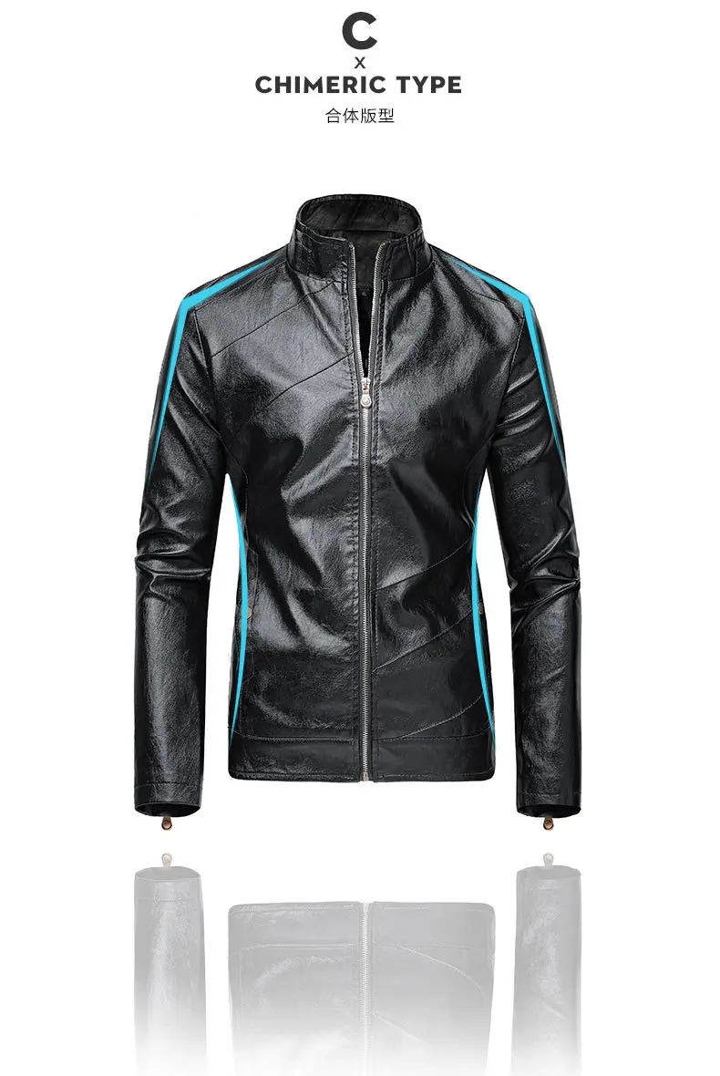 New Style Autumn And Winter MEN'S Leather Clothing Stand Collar Pu Locomotive Leather Coat Jacket