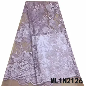 

BEAUTIFICAL embroidery african lace for nigerian wedding 5 yards mesh tulle lace french ML1N2126