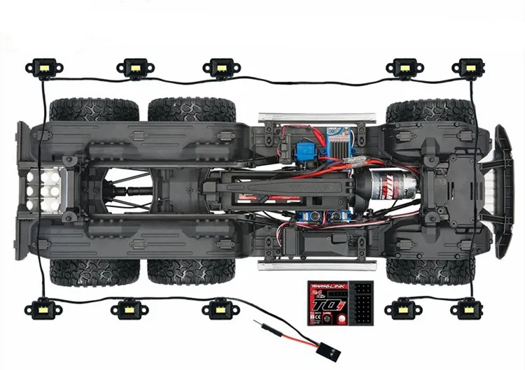 Kit de Luz Led à Prova Água para 1 Roda Sobrancelha Lâmpada Dwaterproof 10 Traxxas Trx6 G63 6x6 rc Carro Atualizar Peças - 6 à prova dwaterproof água para 1 10