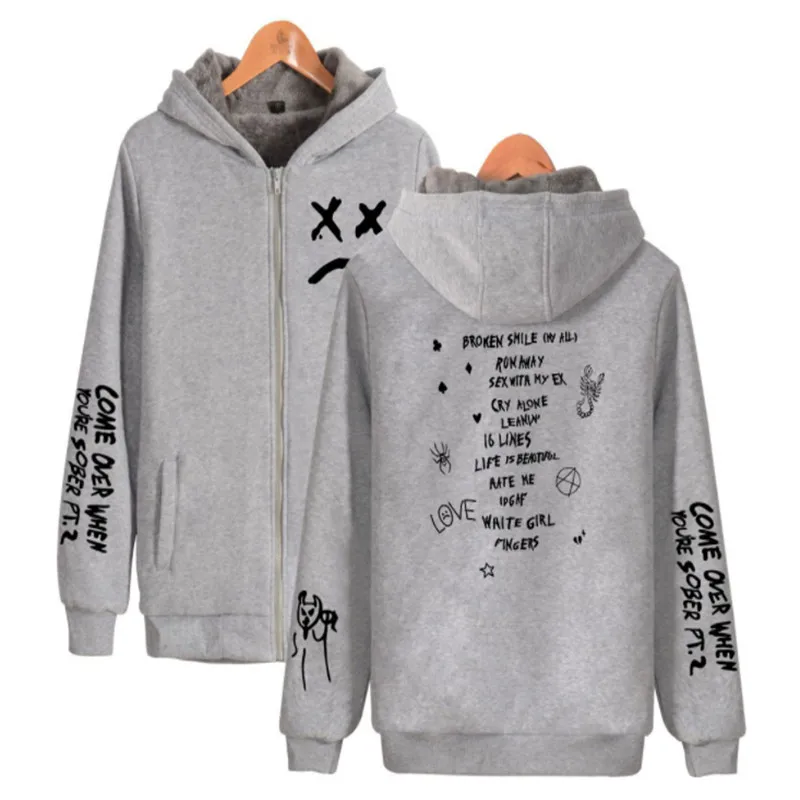 Модный популярный бренд стиль Lil Peep уличная матовая и Толстая Толстовка большого размера для мужчин и женщин 4XL