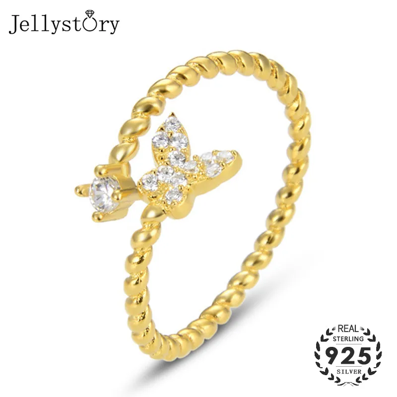 Винтажные Ювелирные изделия Jellystory из серебра 925 пробы женское Открытое кольцо в