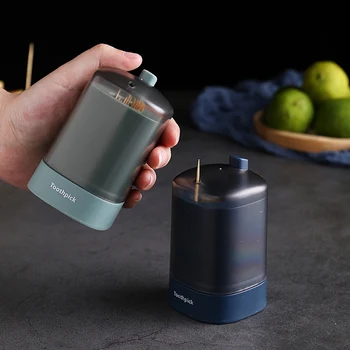 

Household Automatic Toothpick Holder Container Mini Table Toothpick Box Press Type Portable Living Room Toothpick Bucket