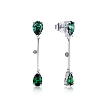 

2019 new 100% 925 sterling silver with green zircon earrings fashion boutique jewelry women wedding gifts