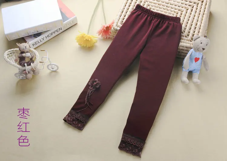 Childrenswear Hot Selling Warm plus Velvet Girls Korean-style Solid Color Leggings Korean-style Dance Pants