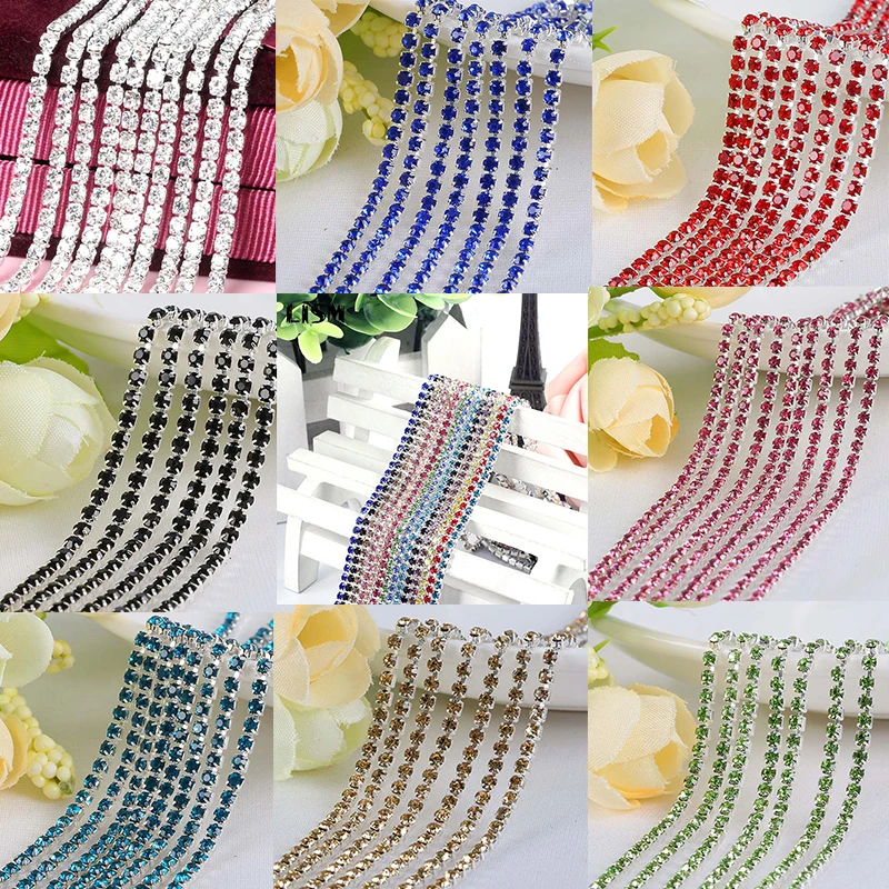 1 м/лот стразы высокой плотности с плоским основанием Хрустальная цепочка-коготь