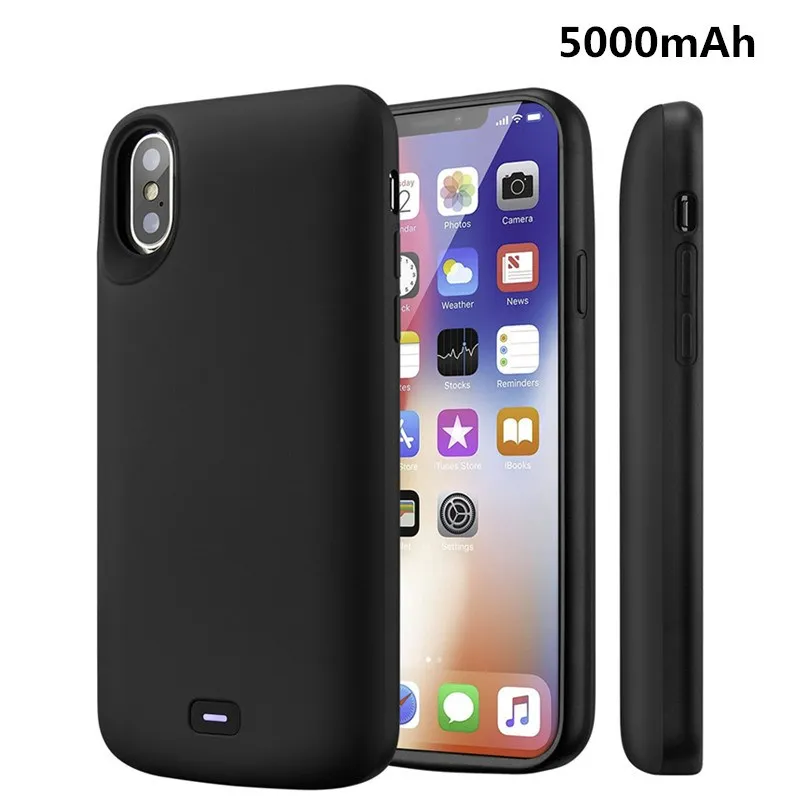 5000 мАч портативный чехол для зарядного устройства для iPhone X внешний аккумулятор чехол для iPhone Xs резервный чехол для зарядки аккумулятора