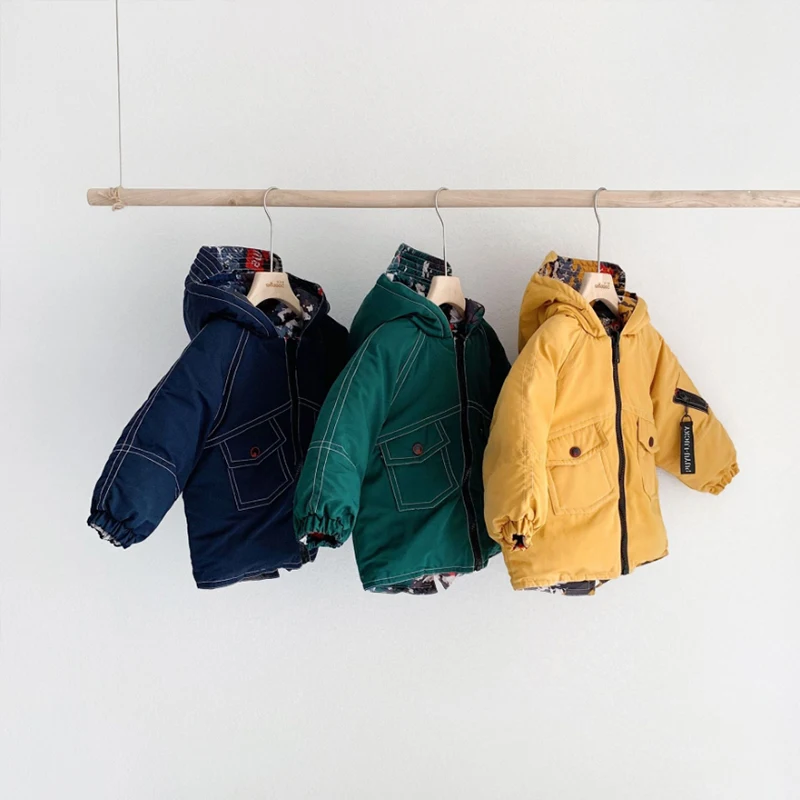 Children's autumn and winter thickening Camouflage double-sided cotton coat Men and women warm down cotton jacket