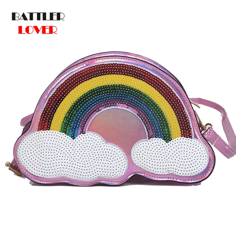 Personalities Laser Rainbow Sequins Shoulder Bag Girls