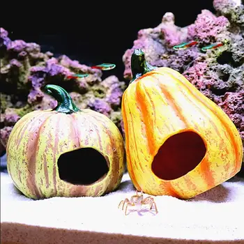 

Aquarium Artificial Pumpkin Resin House Hideout Fish Tank Hiding Cave Aquarium Decoration