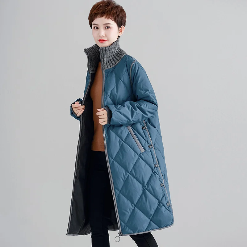 

winter new Loose Large size S-XXXL Down jacket women fashion Keep warm Thick Down jacket Casual zipper Long section Down jacket