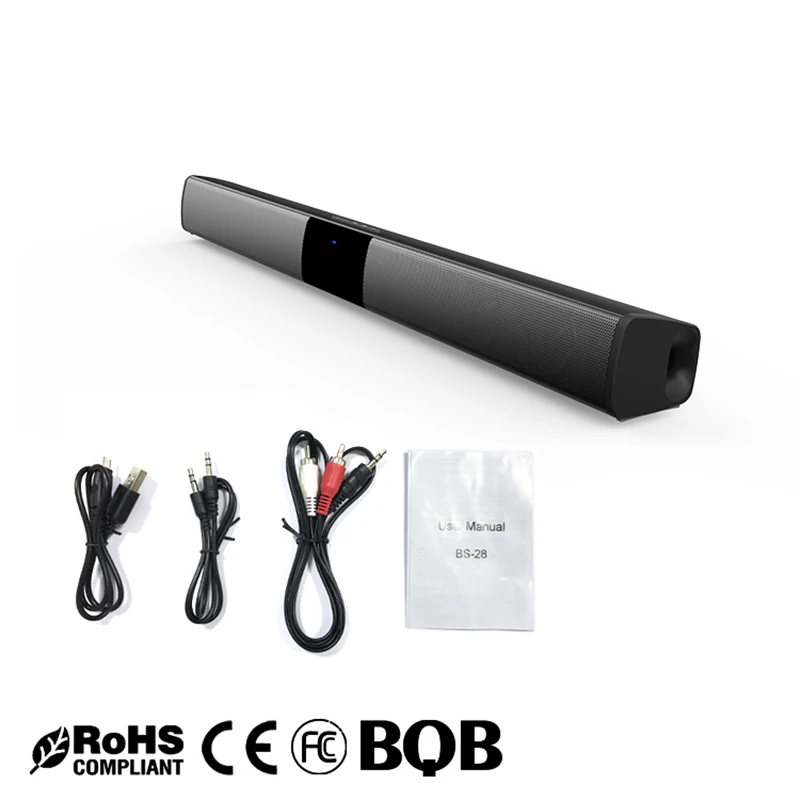 Беспроводная bluetooth звуковая панель BS 28 20 Вт HiFi объемный 3D стерео сабвуфер для ТВ