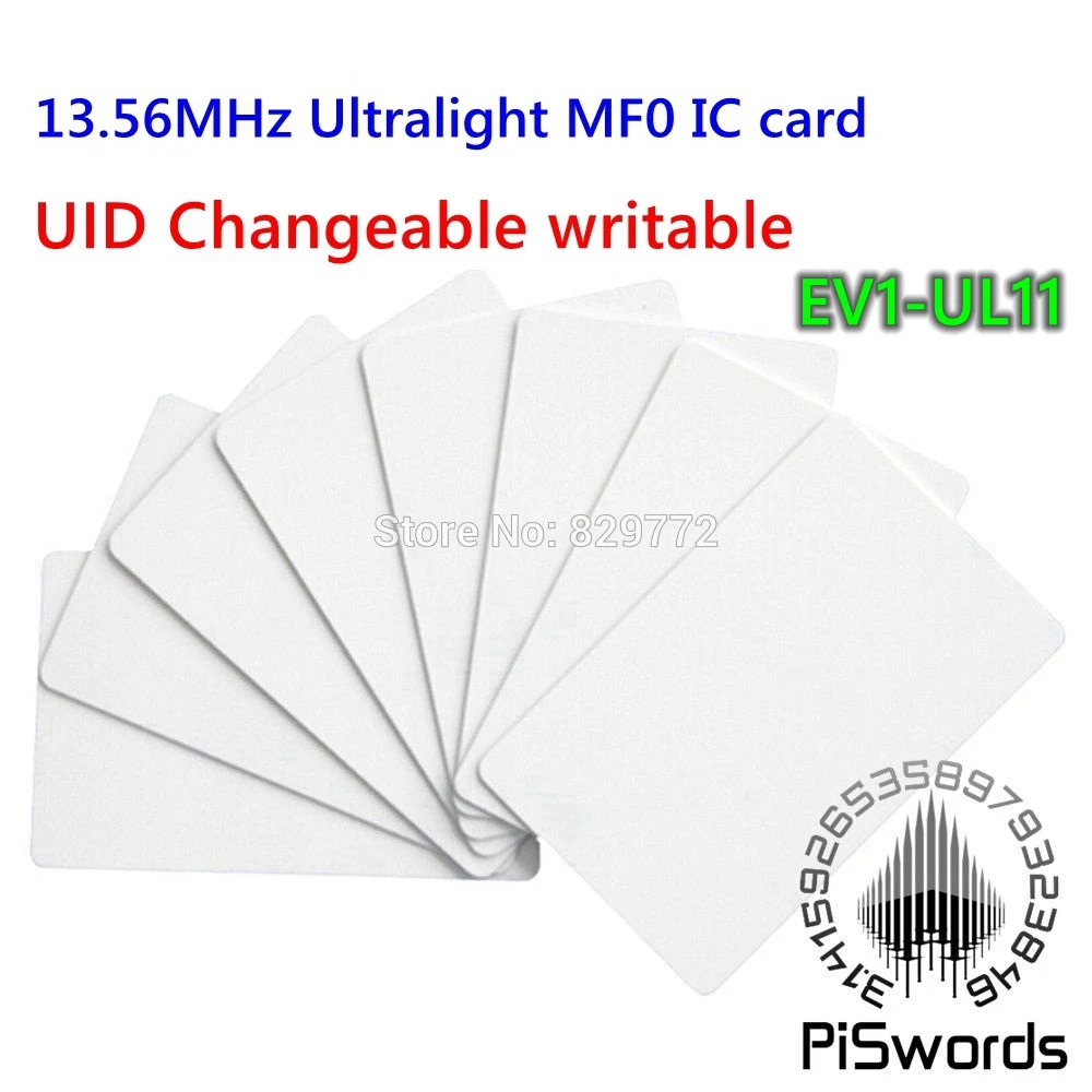 UID NFC cambiable tarjeta MF0 13,56 Mhz ultraligero EV1-UL11 EV1-UL21 ULT-C en blanco tarjeta uid de escritura
