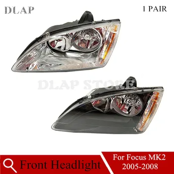 

Auto 1PAIR Front Headlight Headlamp For Focus 2005 2006 2007 2008 Hatchback Head Light Head Lamp White Type Black Type
