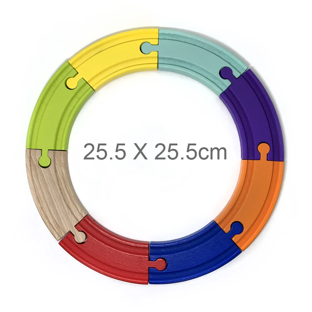 8 шт., цветная двухсторонняя изогнутая дорожка, совместимая с деревянной трекой, аксессуары для игрушек BRIO, детские игрушки 2 размера