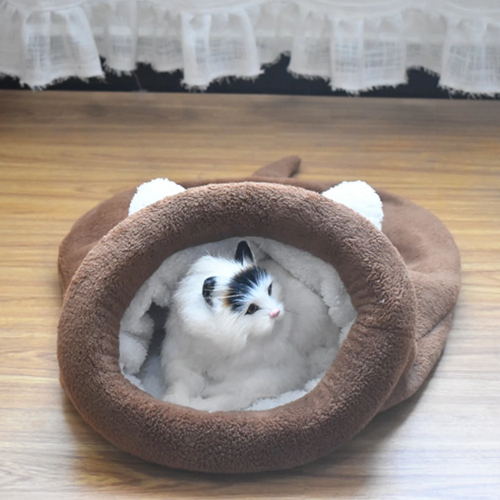 Собака, кошка, коврик для домашнего путешествия, домик для питомца, мягкий коралловый флис, покрывало на кровать, подушка, теплый спальный мешок, прекрасный складной