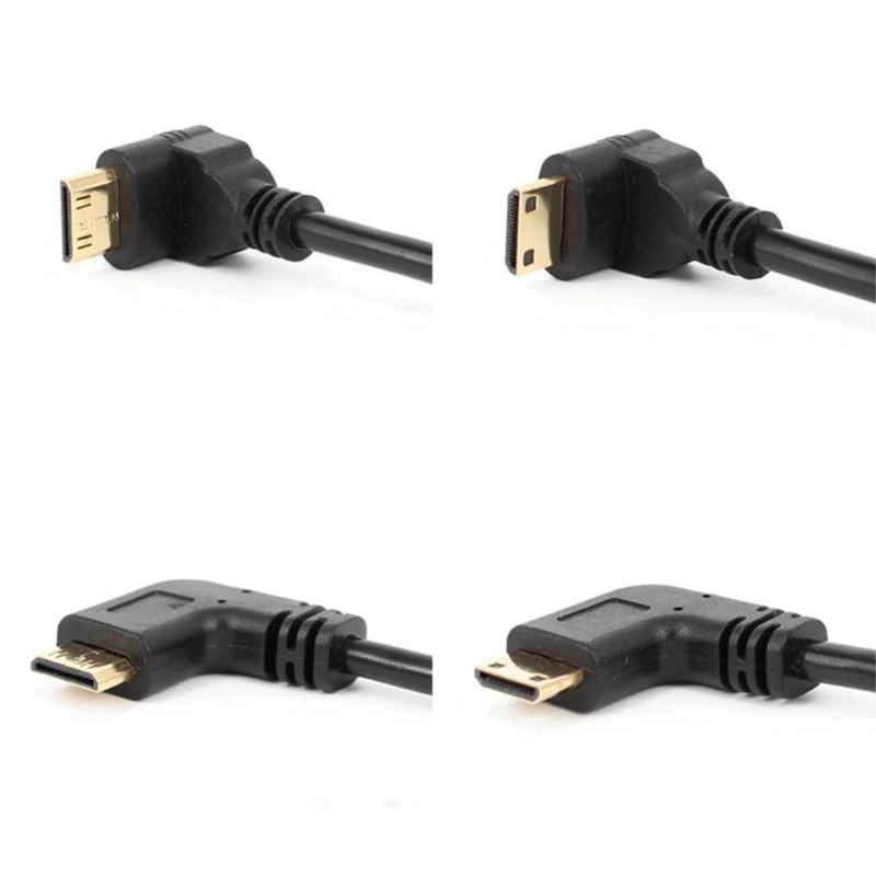 Угловой позолоченный мини кабель HDMI Мама с углом 90 градусов штырь гнездо для HDTV