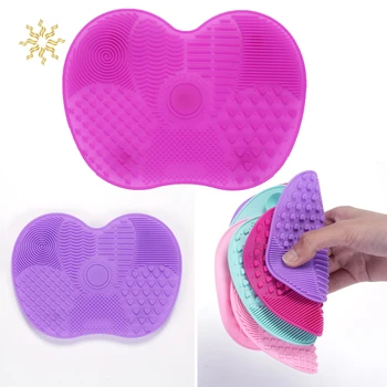 

1Pcs Foundation Makeup Brush Scrubber Board Silicone Makeup Brush Cleaner Pad Make Up Washing Brush Gel Cleaning Mat Hand Tool