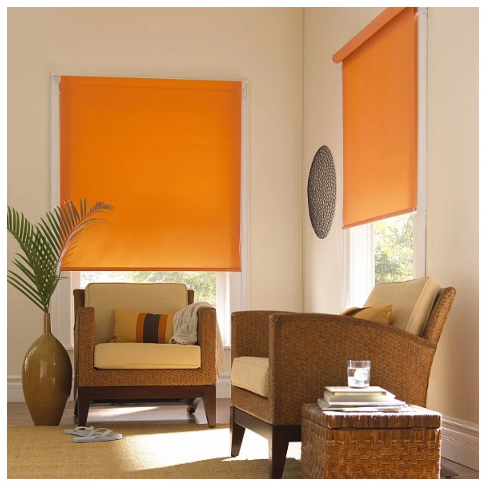 Roll blind plain 83*160 orange roll light proof 40% | Дом и сад