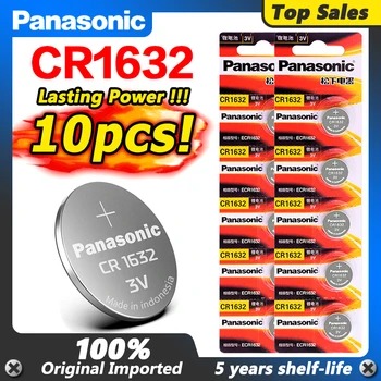 

10Pcs Original Panasonic Battery CR1632 3V Button Cell Coin Batteries For Watch Computer Toys