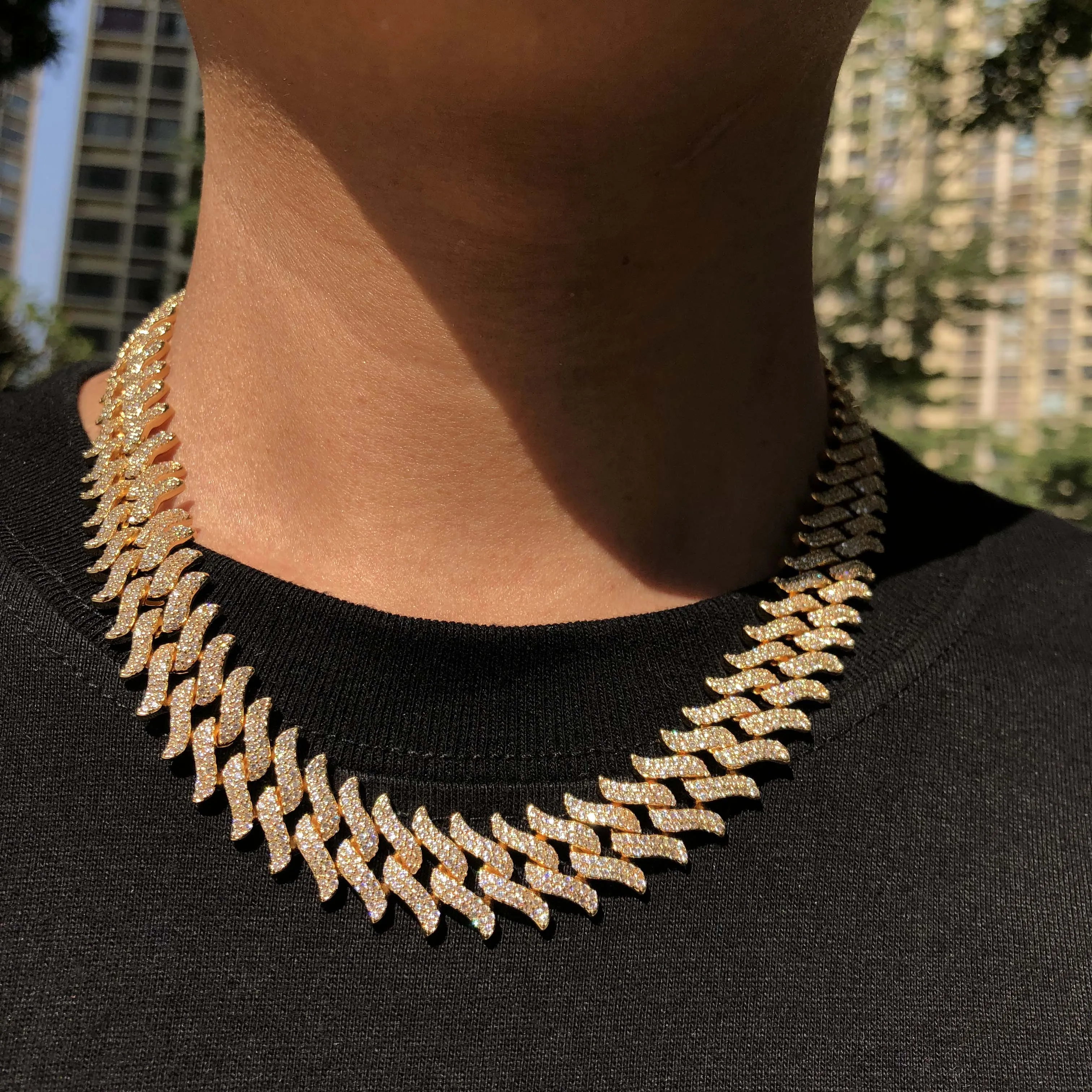 Iced out thorn chain 15mm for men|Chain 