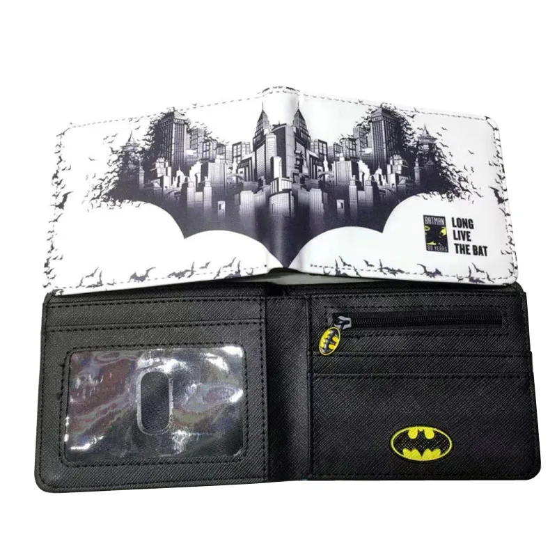 Кошелек «Бэтмен», отделение для кредитных карт, карман для монет, мультфильм, комиксы, символ, Би-фолд, мужской