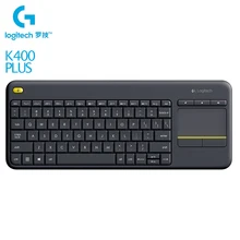 Logitech K400 artı kablosuz dokunmatik klavye ile Touchpad 2.4Ghz birleştirici alıcı için kablosuz tuş takımı PC dizüstü Android akıllı TV