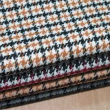 Шерстяное осенне-зимнее пальто с узором «гусиная лапка», Клетчатая Шерстяная ткань