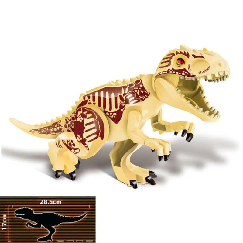Юрский Мир 2 динозавра тяжелый коготь Дракон indominius Rex T-Tex diloposaurus строительные блоки кирпичи игрушки для детей Рождество - Цвет: Темно-серый