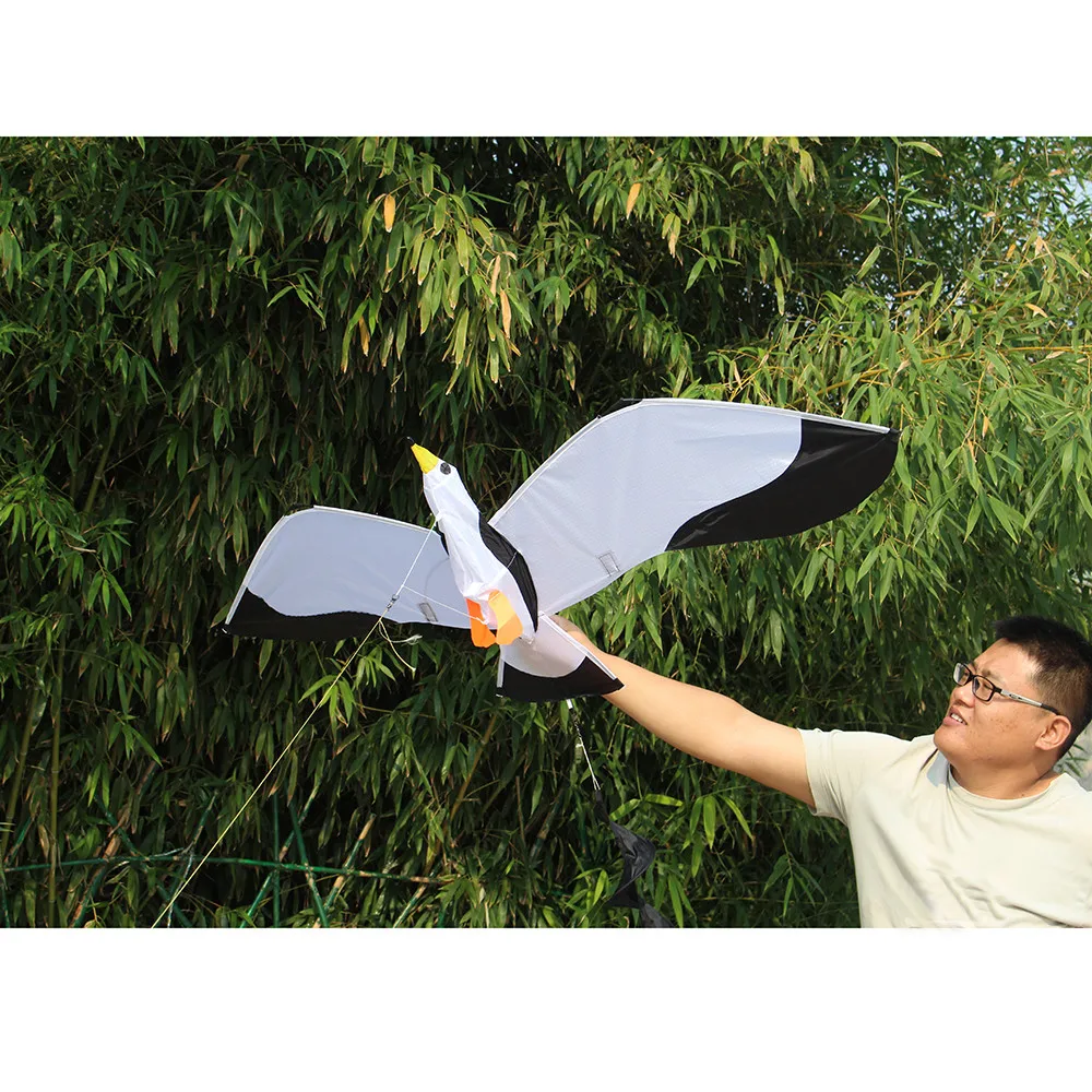 3D Seagull K-ite Kids Toy Fun Outdoor Fun Sports Flying Activity Family Game Children With Tail Fly Power Kite Plastic Handle
