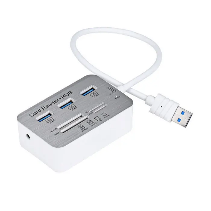 3 порта USB Multi-In-1 концентратор MS SD M2 TF считыватель карт памяти Алюминиевый адаптер LSMK99