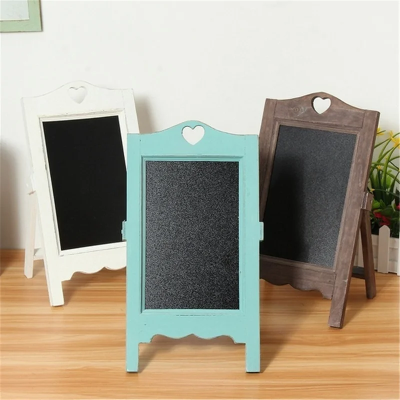 

1PC Fashion Wedding Kitchen Message Notes Vintage Wood Chalk Board Sign for Bar Counter Top Restaurant Blackboard Signs Memo