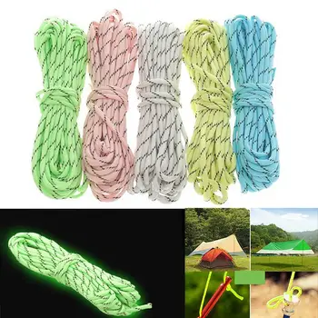 

5M 9 Strand Luminous Glow In The Dark 550 Parachute Cord Cable Braided Rope Outdoor H7JP