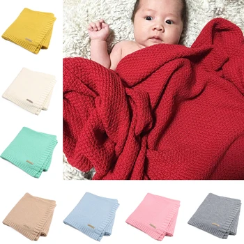 

Baby Blankets Knitted Newborn Swaddle Wrap Toddler Sofa Crib Bedding Quilt J71