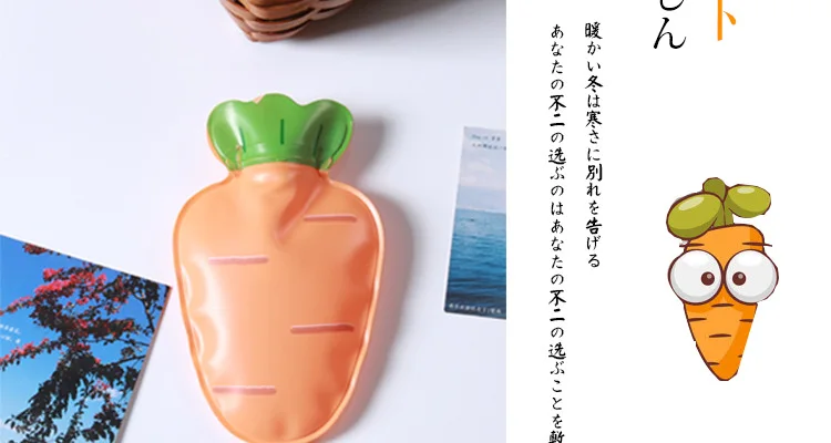 Корейский стиль мультфильм горячей воды грелка жемчужный блеск морковь ПВХ Слива грелка для рук кактус грелка для рук