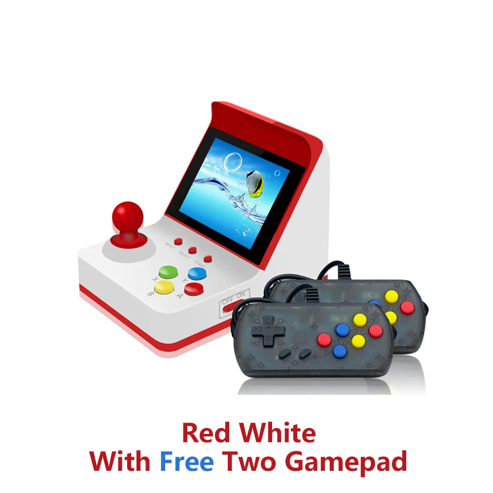Red and white POWKIDDY A6 мини аркадная видео игровая консоль детский подарок toys8-bit портативная игровая консоль поддержка ТВ встроенные 360 Ретро игры - Цвет: Red and white