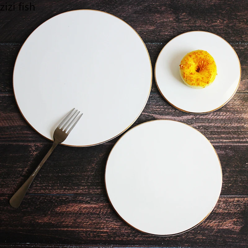 European White Square Plates Set Ceramic Plates Dinner Set and Dishes Western Dishes Cake Pan Dessert Plate Sushi Dish