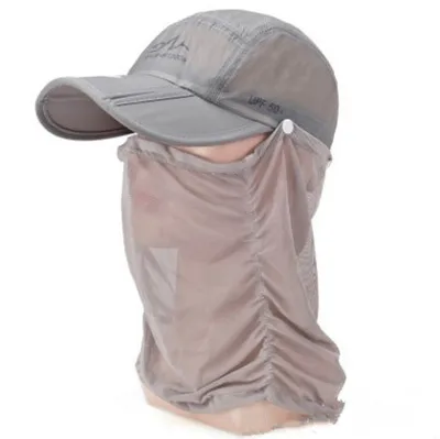 Light Gray SILOQIN Женская хвост летняя кепка-бейсболка Солнцезащитная вуаль Крышка для лица быстросохнущая крышка s Регулируемая Складная Съемная козырьки - Цвет: Light Gray