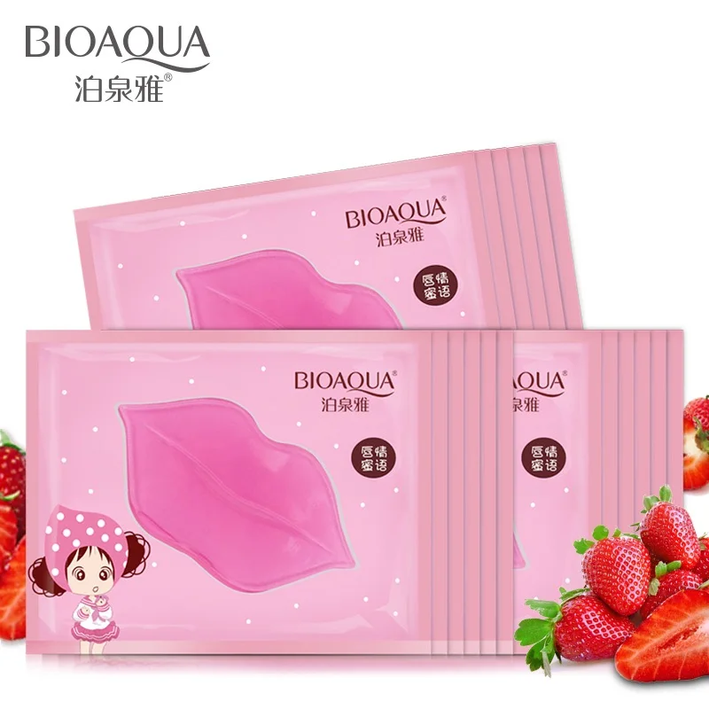 50pcs BIOAQUA Plumper Crystal Collagen Lip Mask Pads Moisturizing Nourishing Lips Patch Pad Gel Lips Enhancer Skin Care