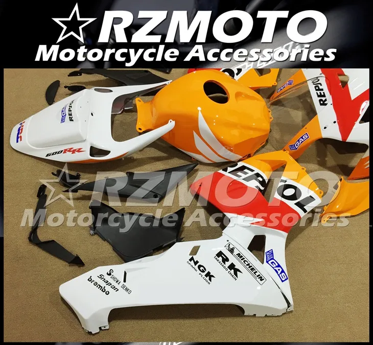 4 подарки ABS мотоцикл полный обтекатель комплект подходит для CBR600RR F5 2005 2006 05 06 cbr600 600RR тела набор оранжевый