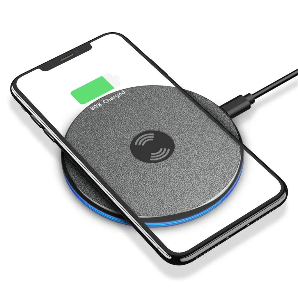 New Qi Wireless Chargering Rapid Charging Pad For IPhone 8/8 Plus/X For Samsung S10/S9/NOTE 9 Wireless Charger Wholesale#H15 - Цвет: Black
