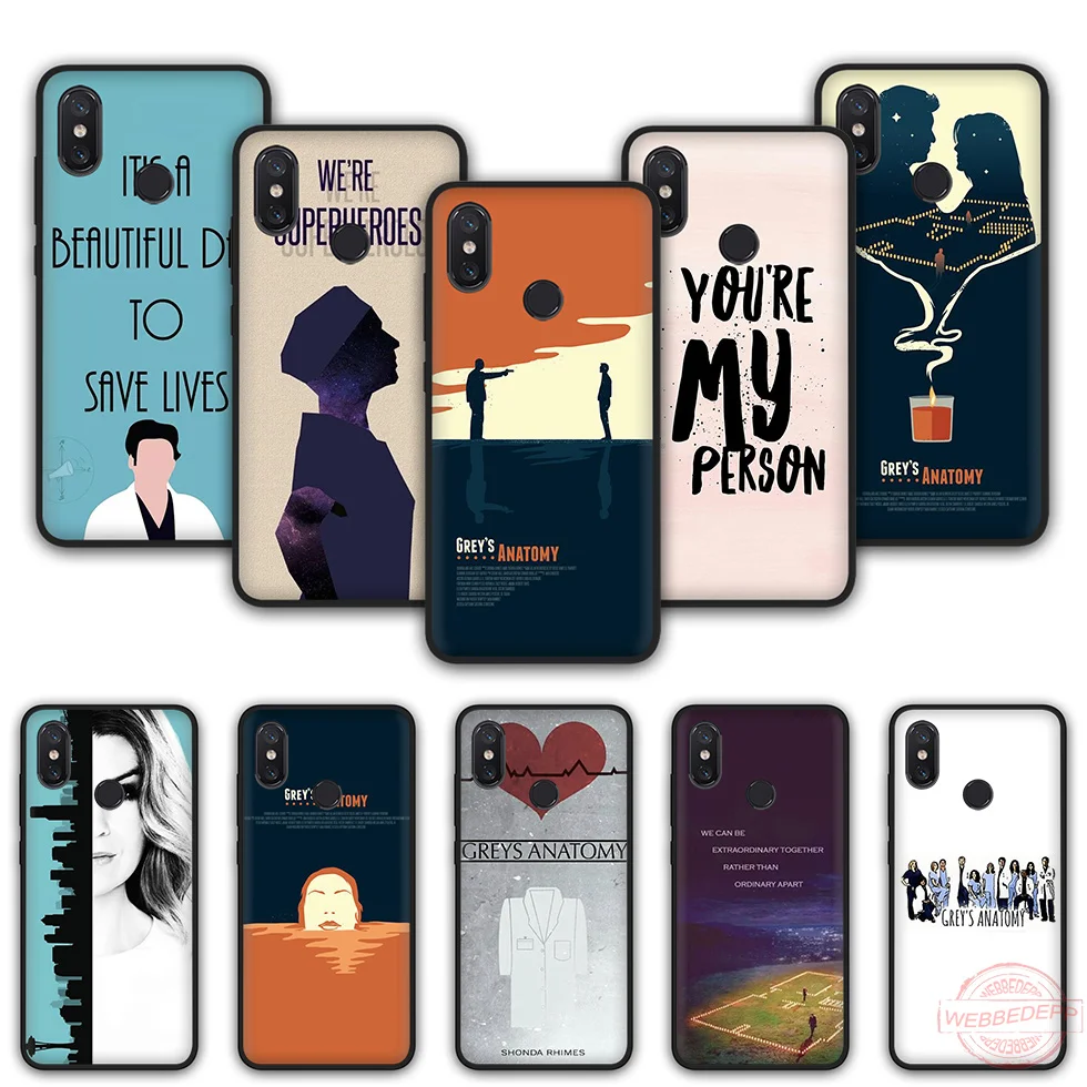 WEBBEDEPP TV Gray Anatomy Fashion Soft Silicone Phone Case for Xiaomi Mi 6 8 A2 Lite A1 F1 9 MAX 3 SE |