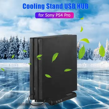 

Vertical Cradle Base Display Holder Texture Durable Cooling Practical Classic Delicate Fans USB HUB for PS4 Pro Controller