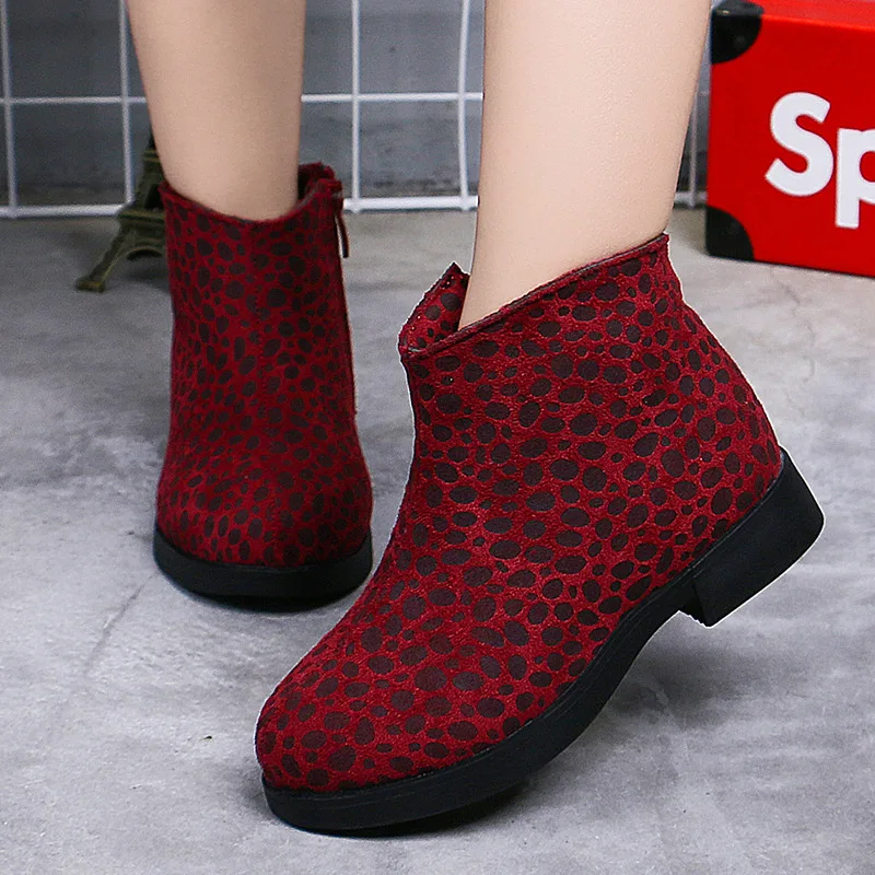 

Girls' Short Boots 2018 Autumn & Winter New Style Swede Leather bao wen se Girls Martin Boots plus Velvet Snow Boots Second Cott
