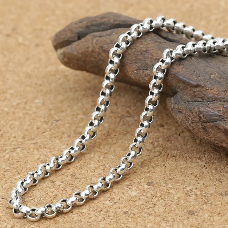 Armband Aus 925er Silber, Büroklammerkette, 7 Mm. Massives