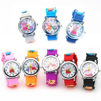 

Peppa Pig Watch Girls student Kids Watches Leather Strap Cute Children's Cartoon Wristwatches Gifts for Kids Girl toys