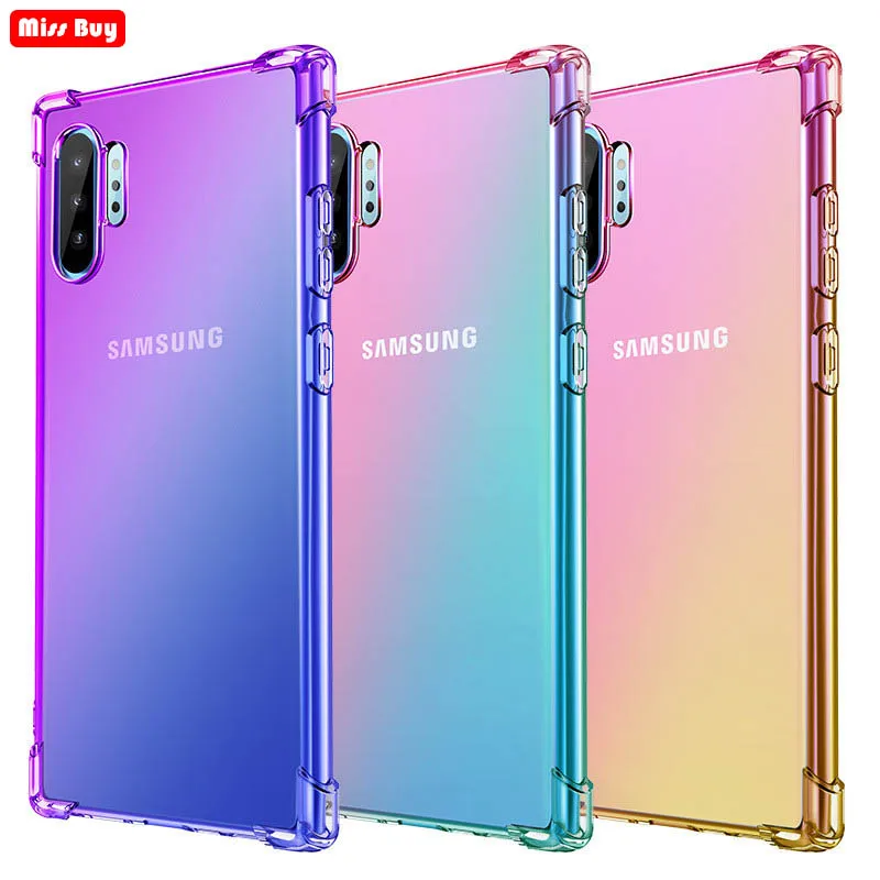 Ультратонкий двухцветный градиентный чехол для Samsung galaxy Note 10 Pro 8 9 S10 5G S8 S9 Plus S7 edge M10