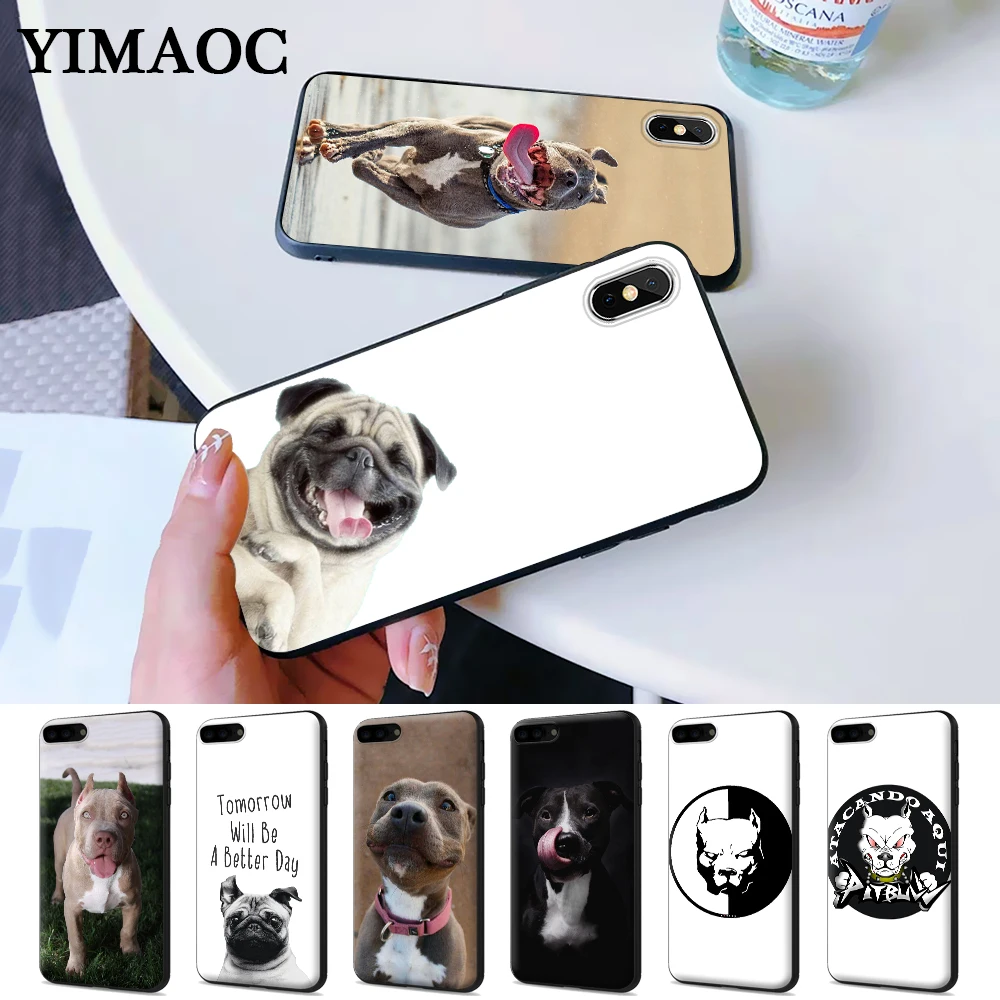 

pitbull dog Silicone Case for iPhone 5 5S 6 6S Plus 7 8 X XS Max XR