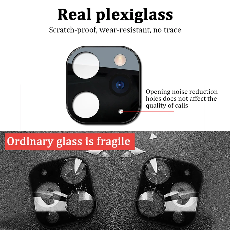 10pc Fake Camera Glass For iPhone X XS Max to iPhone 11 Pro Max Rear Back Glass Lens Screen Protector Case Sticker Glass